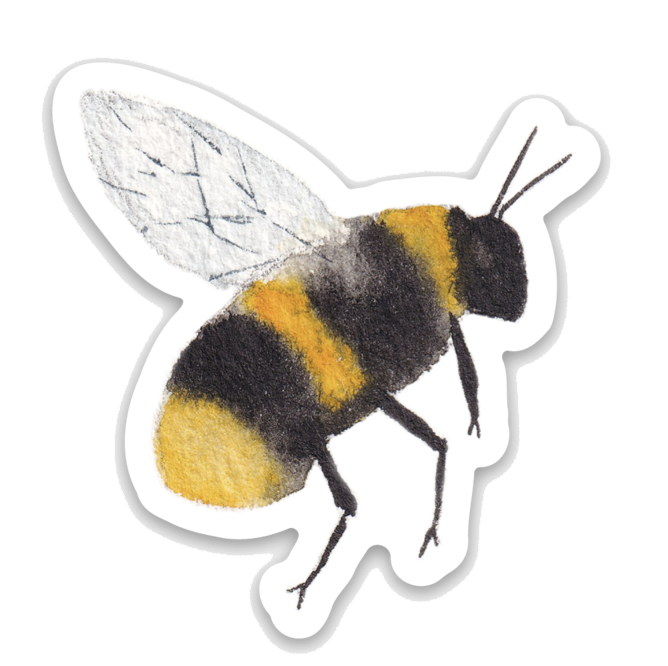 Flying Bee Watercolor Sticker