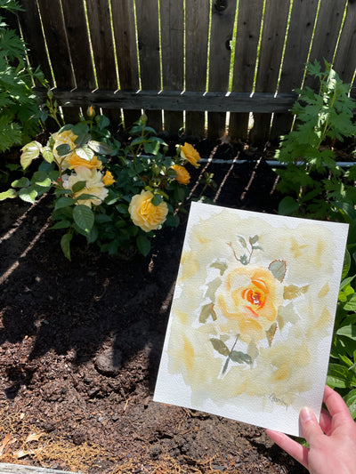 Julia Child Rose Original Watercolor Painting