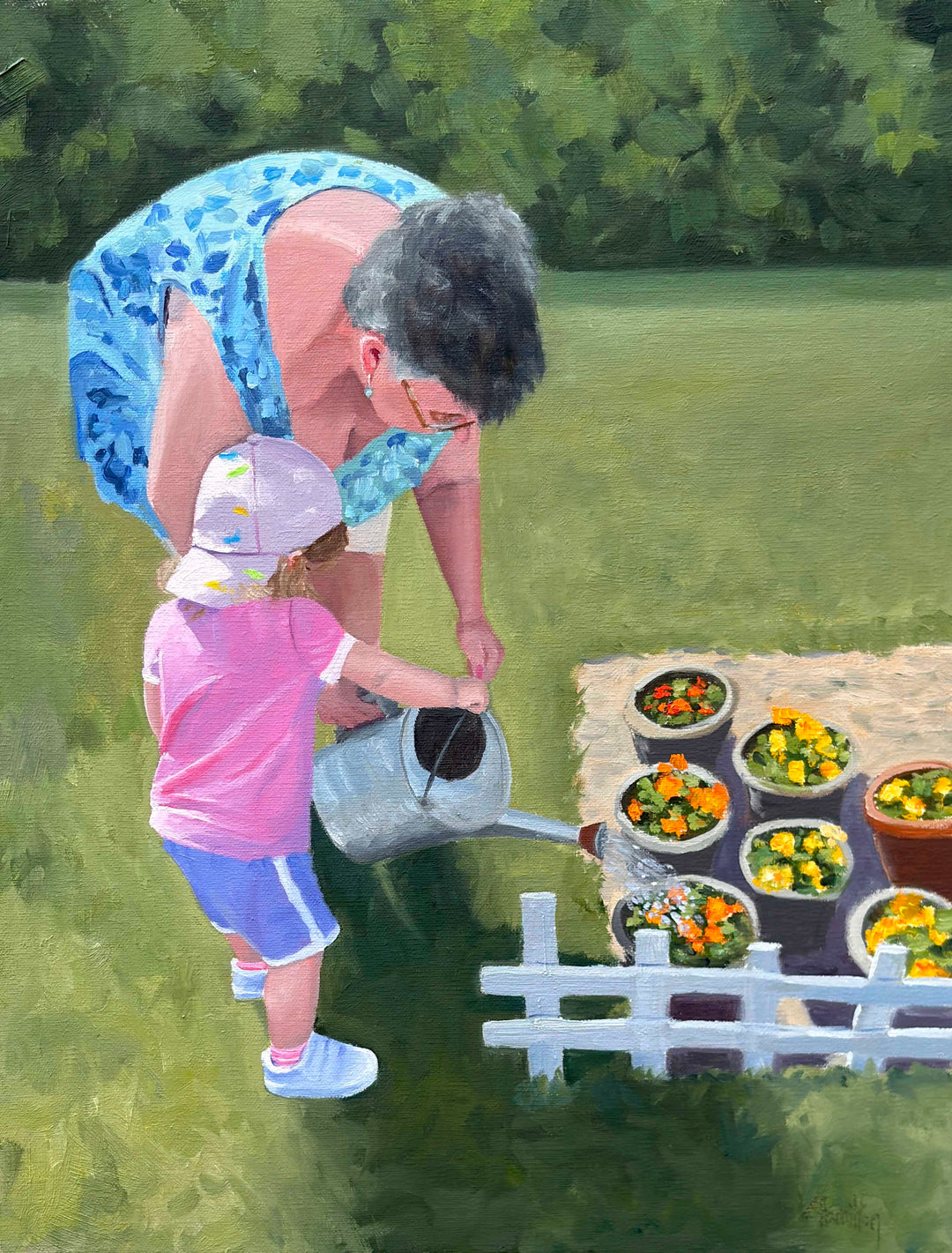 Watering The Flowers
