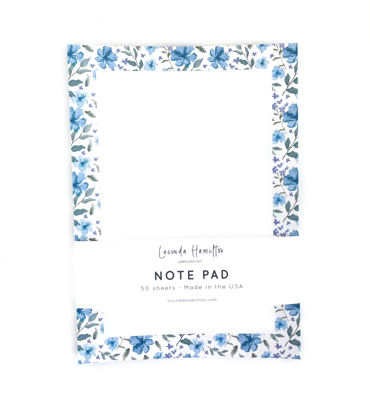 Blue Sweet Violets Watercolor Notepad