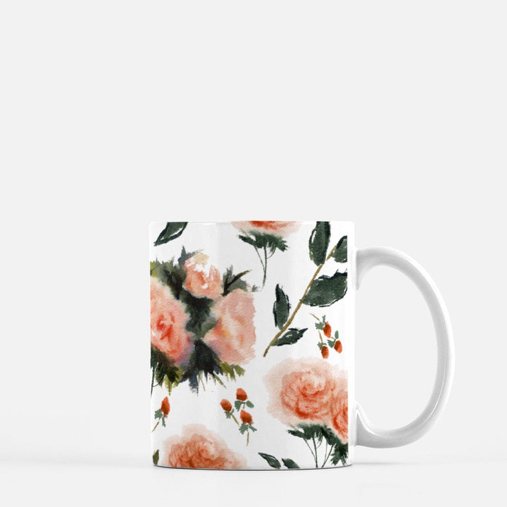 Blush Bold Roses Watercolor Mug