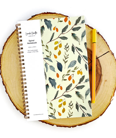 Falling Leaves Hard Cover Spiral Notebook