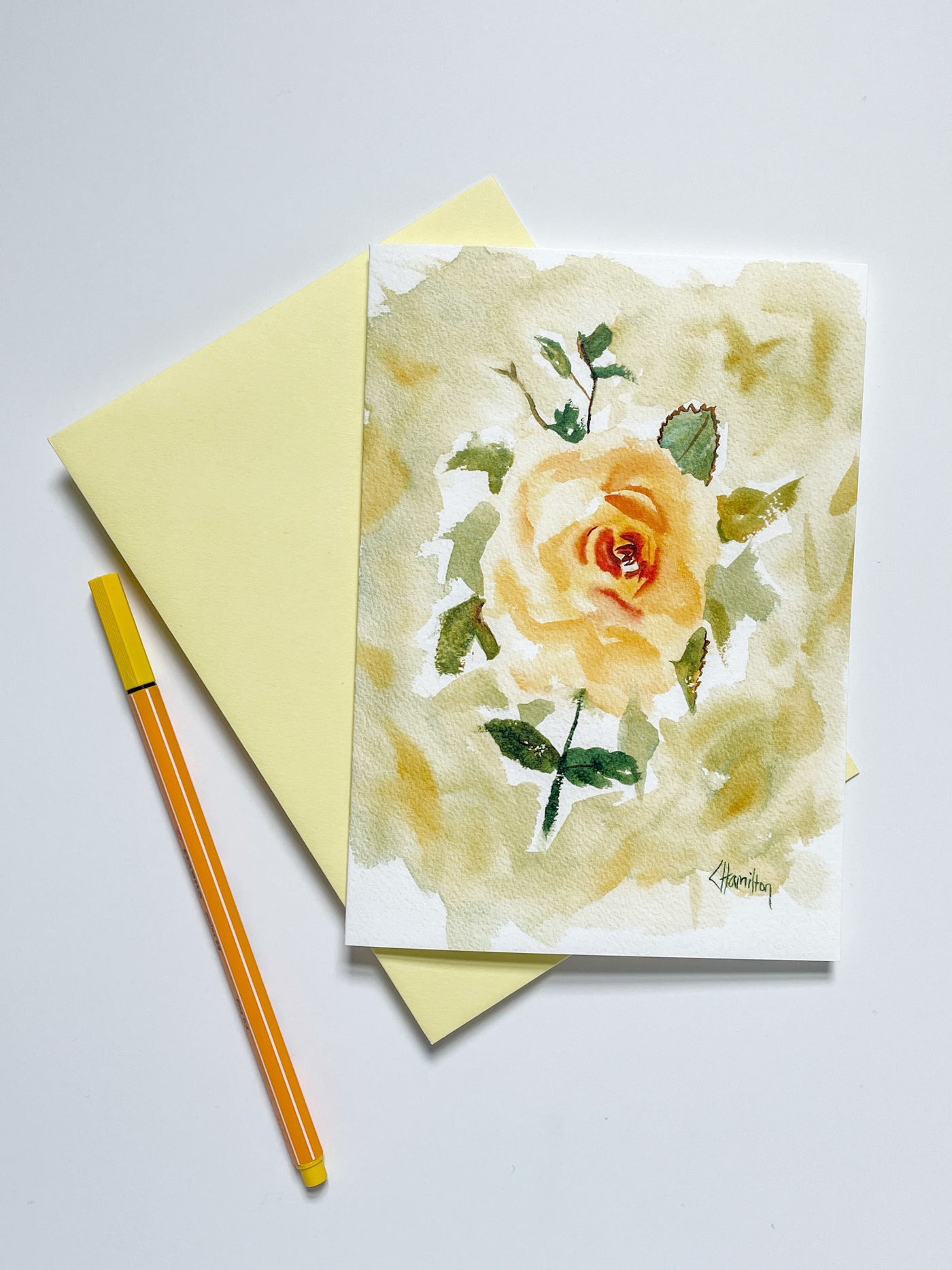 Julia Child Watercolor Rose Card