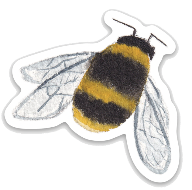 Little Bumble Bee Watercolor Sticker
