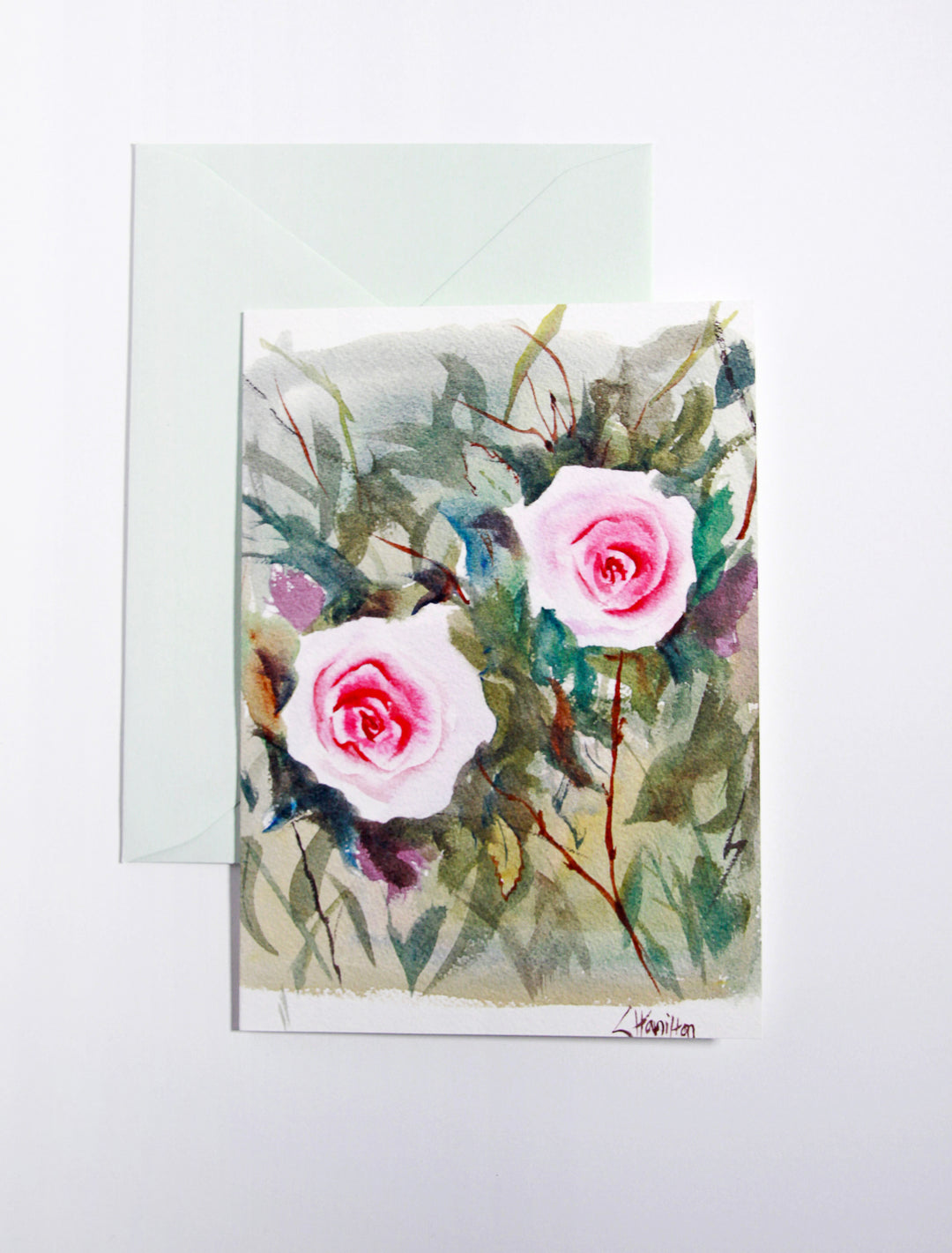 Perfect Pair Watercolor Roses Card