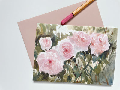Quiet Bunch Watercolor Flowers Card
