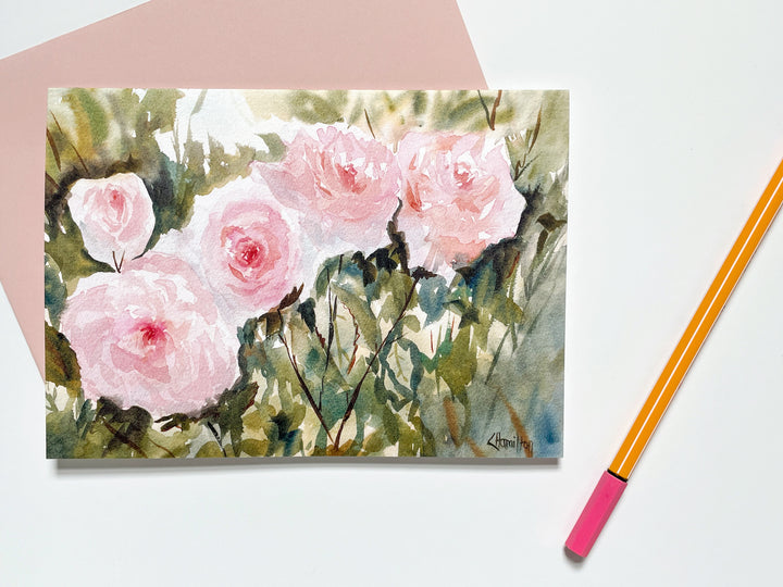 Quiet Bunch Watercolor Flowers Card