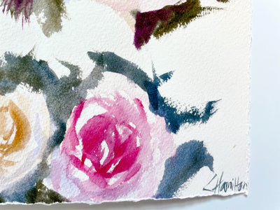 Rose Study Watercolor Art Print