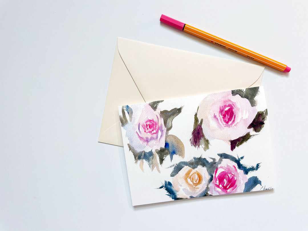 Set of 5 Rose Study Cards