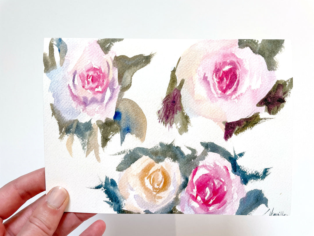 Set of 5 Rose Study Cards