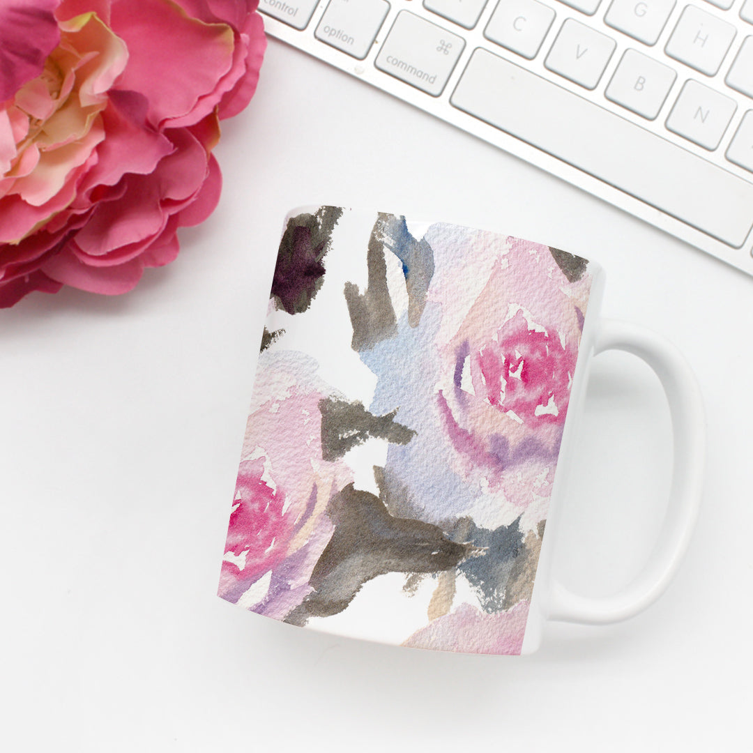 Rose Study Watercolor Mug