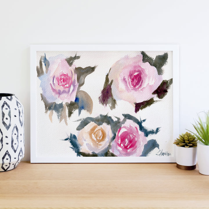 Rose Study Watercolor Art Print