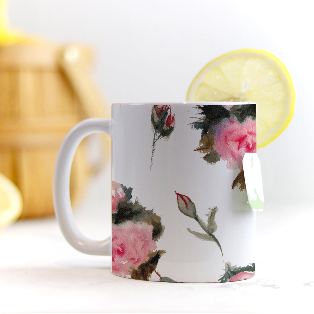 Pink Roses Everywhere Watercolor Mug