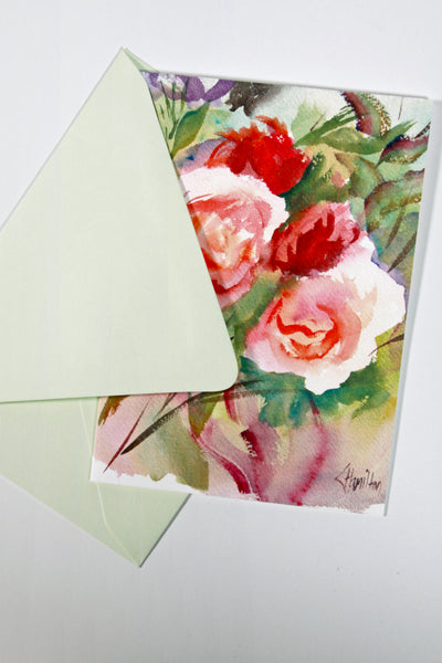 Soul Mates Watercolor Flowers Card