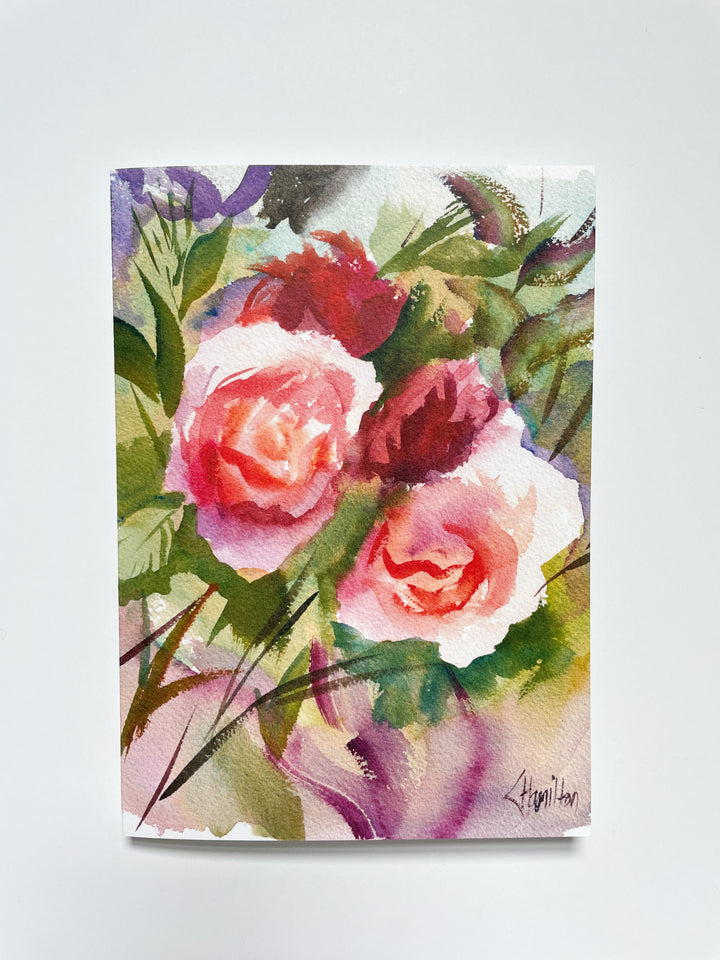 Soul Mates Watercolor Flowers Card