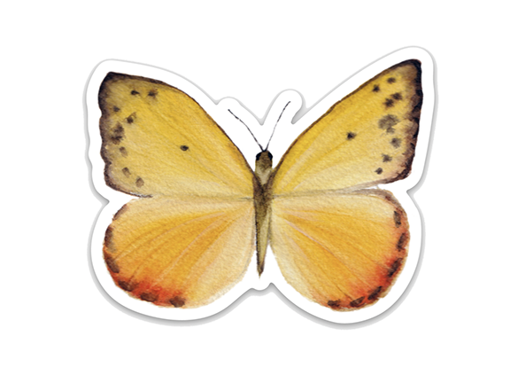 Yellow Butterfly Watercolor Sticker