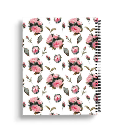 Pink Roses Everywhere Spiral Lined Notebook